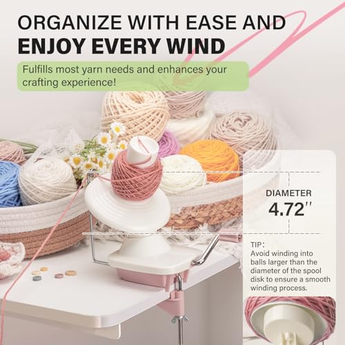 INMAKER Yarn Winder, Ball Winder for Crocheting & Knitting, Quick Install Portable Yarn Spinner, Essential Tool for Crafting Enthusiasts - Image 5