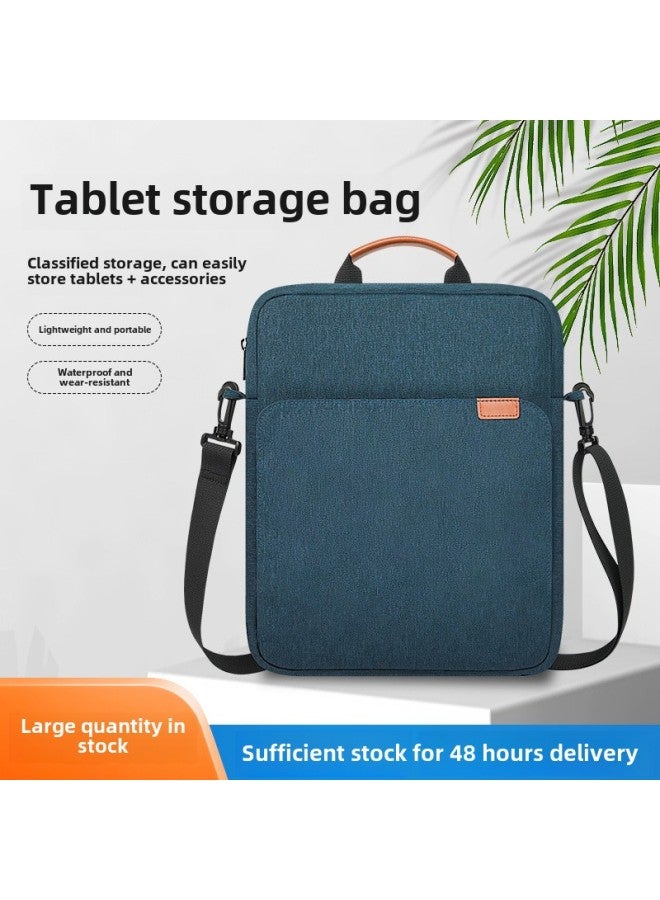 Crossbody Tablet Bag Waterproof Keyboard Large Capacity IPad Storage 13-inch Tablet Bag Storage Bag Portable-Color:Ink Blue-Size:11.6inch - Image 2