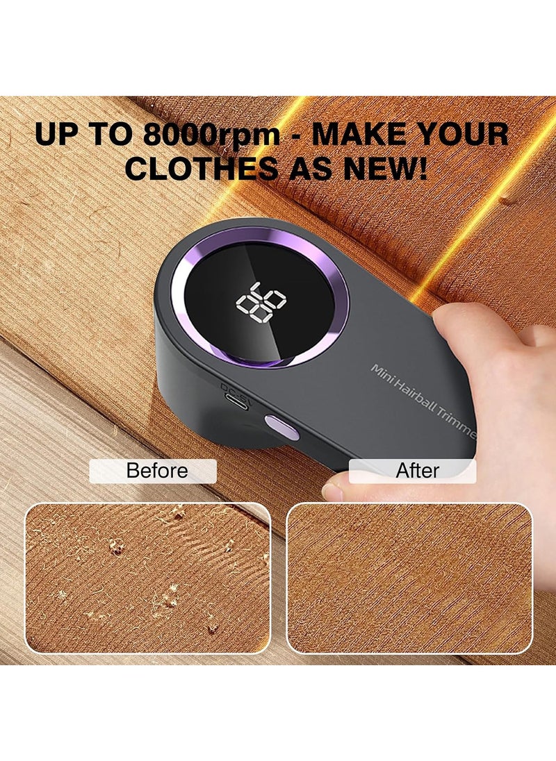 Generic - Fabric Shaver Rechargeable Fabric Shaver with Digital Display Sweater Shaver with 6 Leaf Blades and Safety Lock Defuzzer Remove Fuzz Pills from Clothes Furniture Sofa Blanket - Image 1