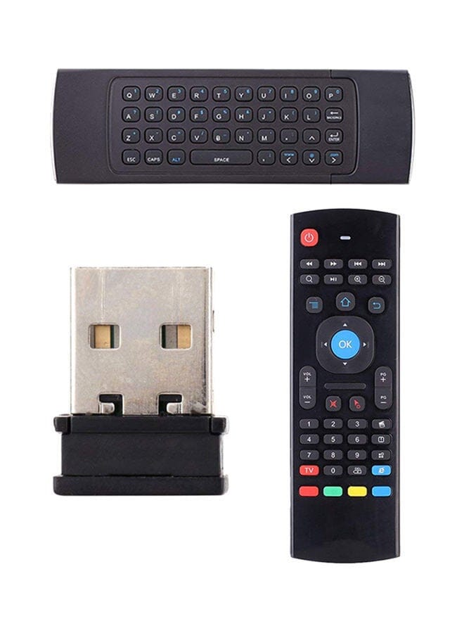 NIBEMINENT Mx3 Wireless Air Mouse Remote Controller With Keyboard Grey Black - Image 1