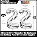 Lovoir Silver 22 Number Balloons 40 Inch Giant Number 22 Balloons Foil Mylar Helium Silver Number Balloons for 22th Birthday Party Supplies Anniversary Event Celebration Decorations - Image 4
