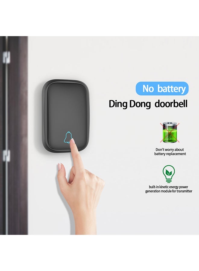 NIBEMINENT Waterproof Wireless Door Bell Black 0.141kg - Image 3