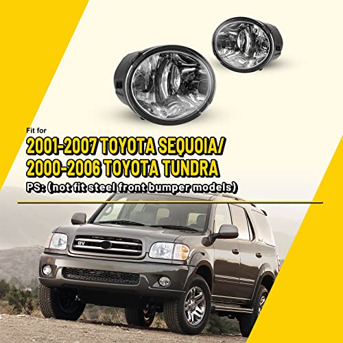 AUTOFREE Fog Lights Compatible for Toyota Tundra 2000-2006 Sequoia 2001-2007 with Bulbs 9006 12V 51W Driving Lamps Replacement included Wiring Kit & Switch-1 Pair (Clear Lens) - Image 2