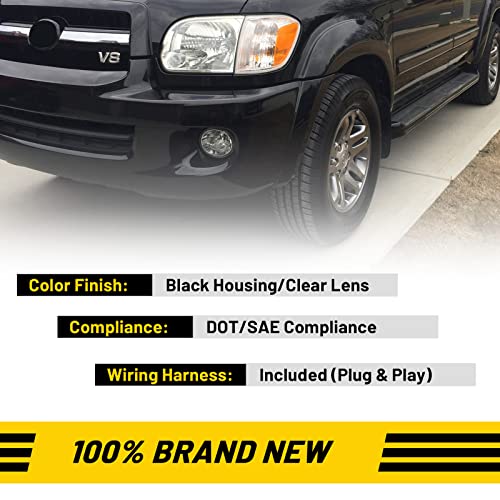 AUTOFREE Fog Lights Compatible for Toyota Tundra 2000-2006 Sequoia 2001-2007 with Bulbs 9006 12V 51W Driving Lamps Replacement included Wiring Kit & Switch-1 Pair (Clear Lens) - Image 3