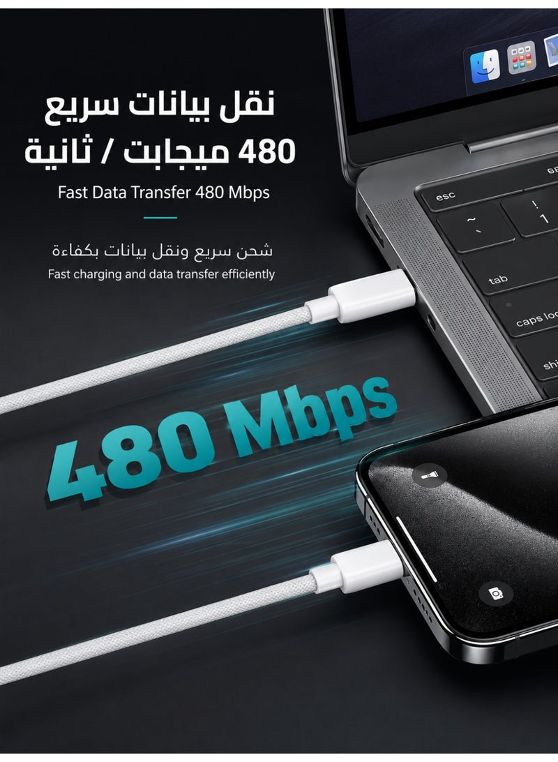 ZapLin Type C Cable 60W Super Fast Charging USB C to C Charger Cable 1M Data Cable for iPhone 16/15, iPad, iPad mini 7, MacBook Pro, Samsung S25 Ultra/S24/S23, Huawei P70 - Image 2