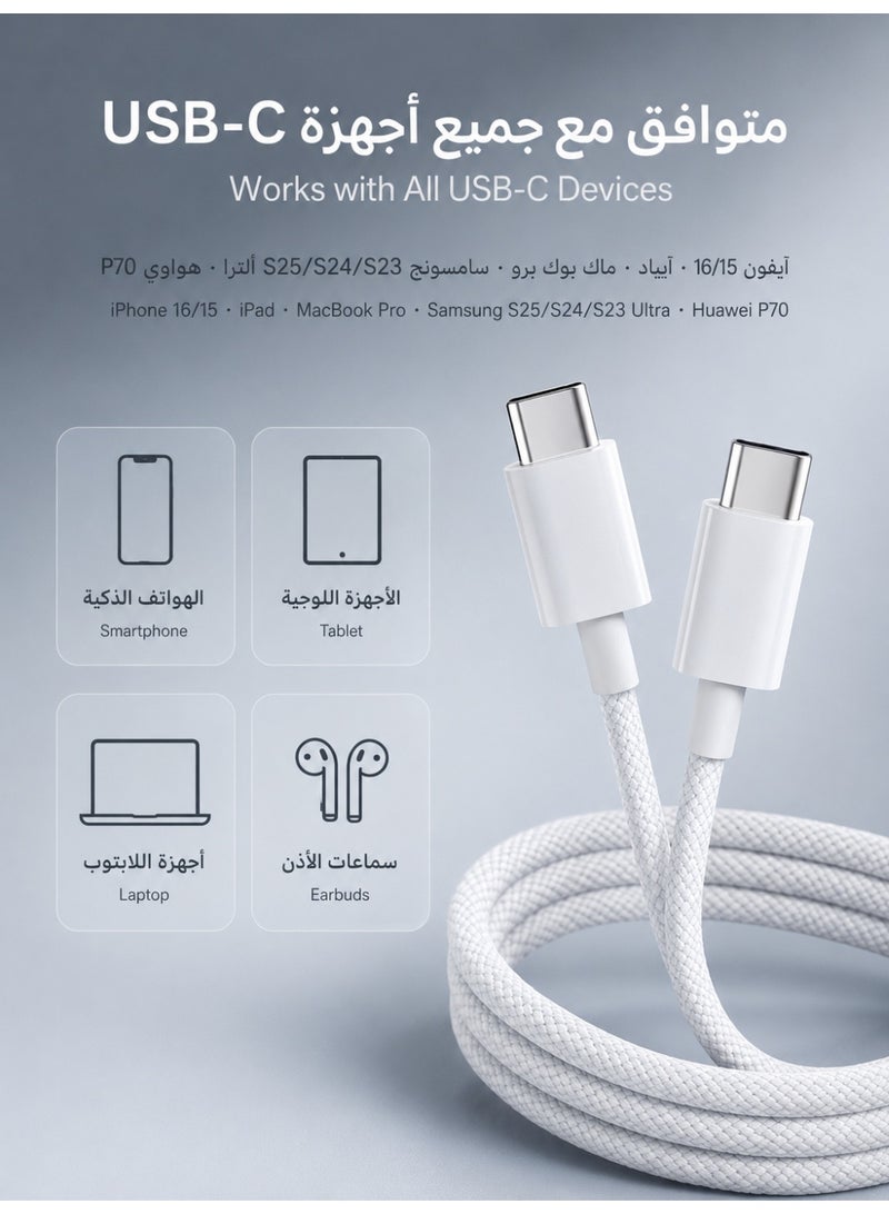 ZapLin Type C Cable 60W Super Fast Charging USB C to C Charger Cable 1M Data Cable for iPhone 16/15, iPad, iPad mini 7, MacBook Pro, Samsung S25 Ultra/S24/S23, Huawei P70 - Image 4
