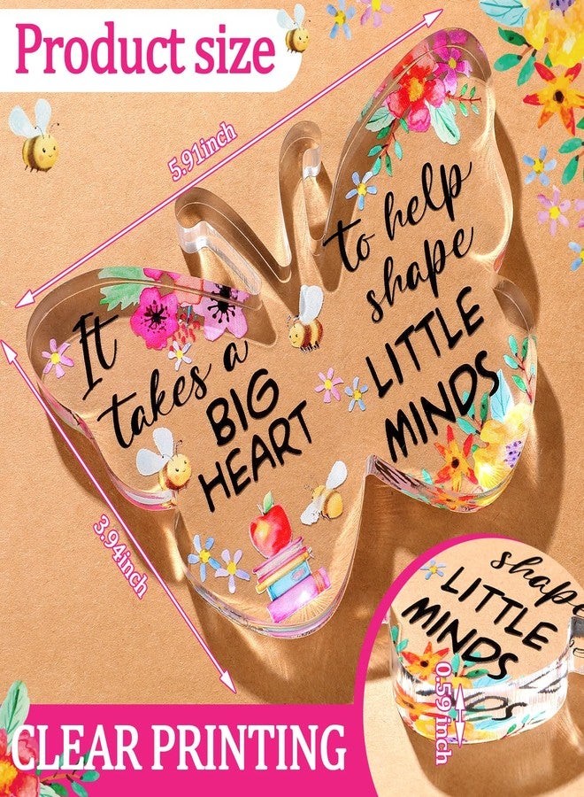 Perthlin Teacher Appreciation Gifts for Women Acrylic Graduation Thank You Teacher Gift from Student End of Year Present for Office Desk Decor Paperweight Keepsake(Vivid Butterfly) - Image 3