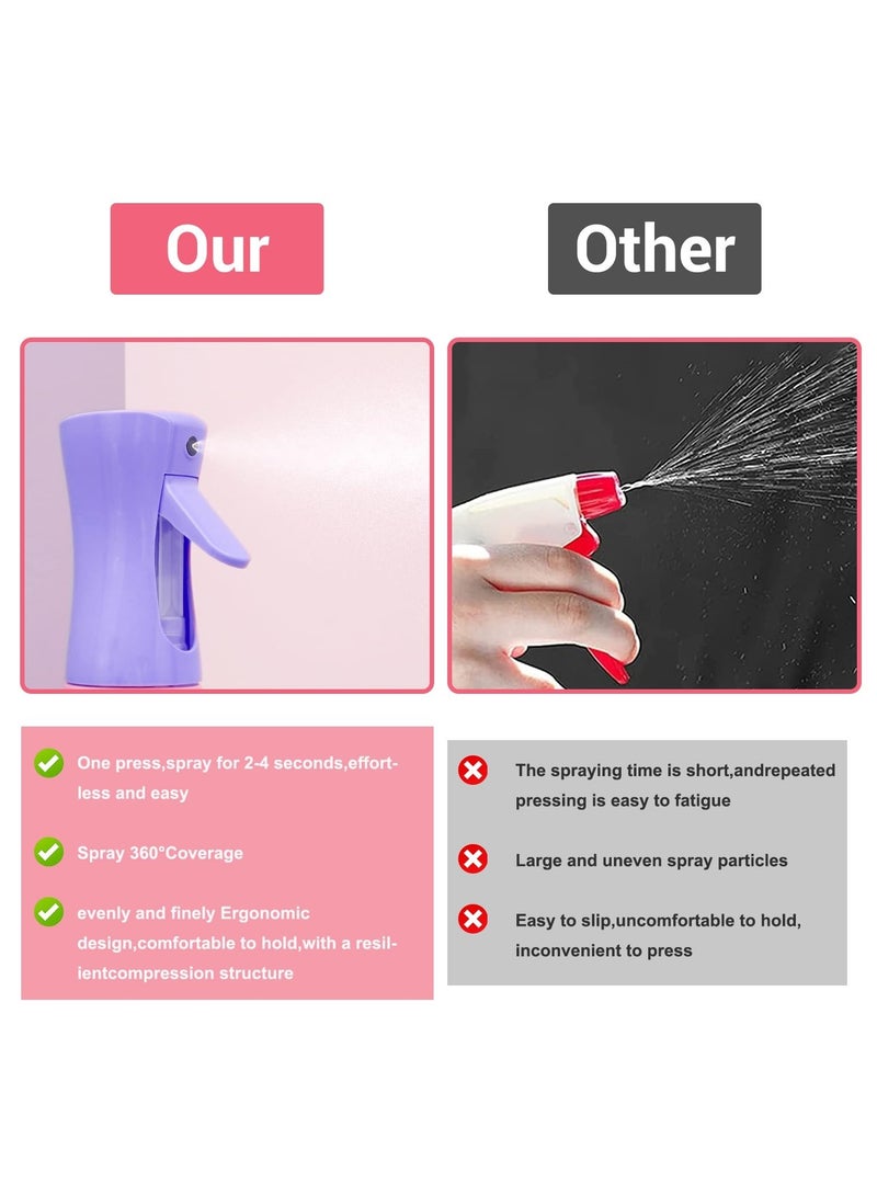 KHAJUL Continuous Spray Bottle, 300ml Hair Mister Spray Bottle, Fine Mist Water Spray Bottle for Salons,Barber, Plants, Skin Care, Cleaning (Purple)  - Image 4
