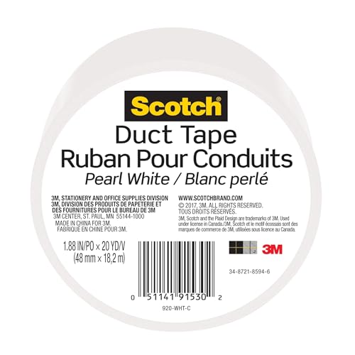 Scotch Duct Tape188 in x 20 yd Craft and Project Tape White 6Pack - Image 3