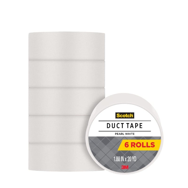 Scotch Duct Tape188 in x 20 yd Craft and Project Tape White 6Pack - Image 2