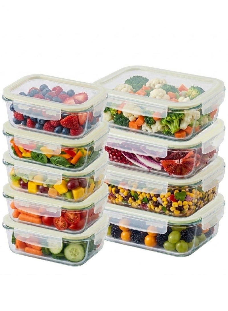 LocknLock Fresh Oven-Safe Glass Rectangular Container 8-pcs Set – Airtight, Leakproof & Heat-Resistant - Image 1