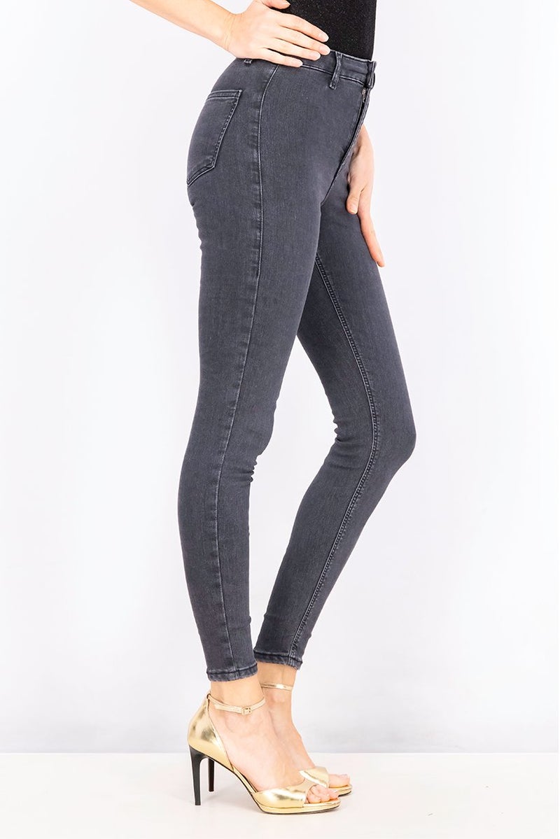 TOPSHOP Women Skinny Fit Washed Stretchable Denim, Washed Black - Image 3