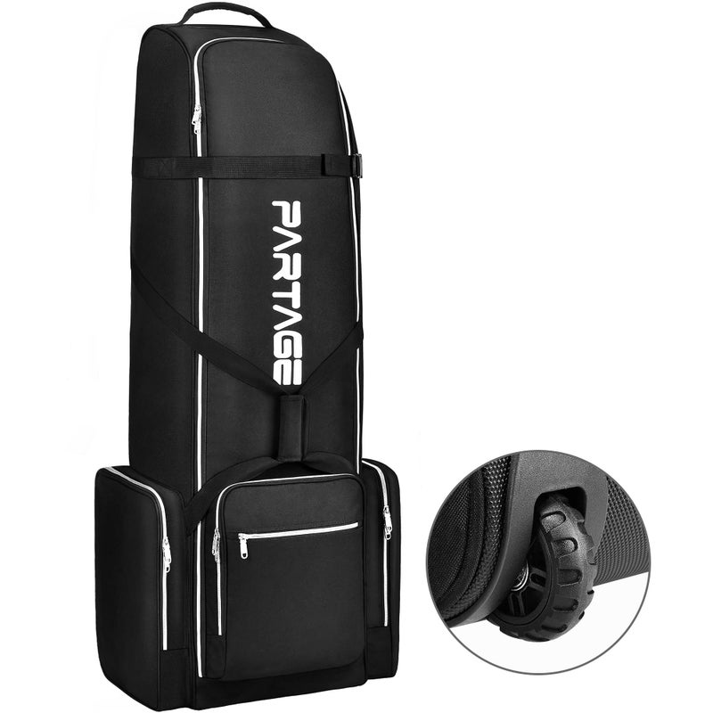 Partage Golf Travel Bag with WheelsGolf Travel Case for Airlines 600D Heavy Duty Oxford Black