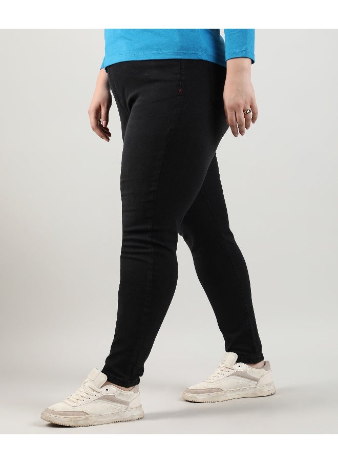 Instafab Plus Women's Black Dark-Wash Denim Jeans  - Image 3