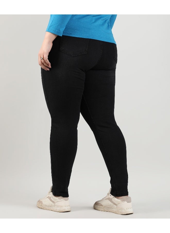 Instafab Plus Women's Black Dark-Wash Denim Jeans  - Image 5