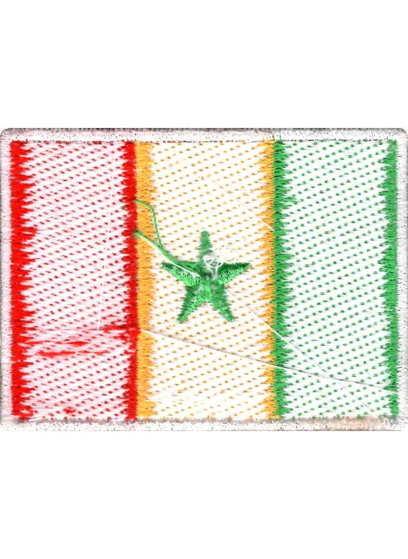 Artist Unknown - Senegal Flag Applique Embroidered Sweing Patch Suitable for Jackets, Bags, T-Shirts, Jeans, Pants, Outdoor Clothing ; Size: 7cm x 5cm ; Imported from Malaysia (1 Piece). - Image 1