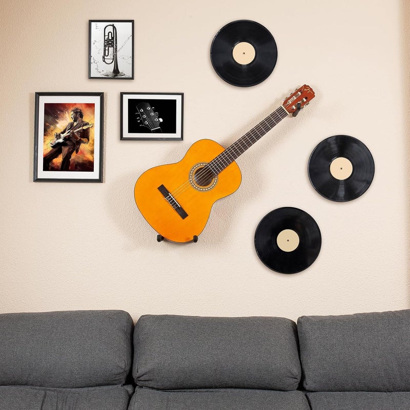 RawRock Horizontal Guitar Hanger Tilt and Display Your Guitar, Ukulele, Bass, Electric Guitar, Banjo at a Slanted Angle Sideways - Hang for easy access (Clear Finish) - Image 3