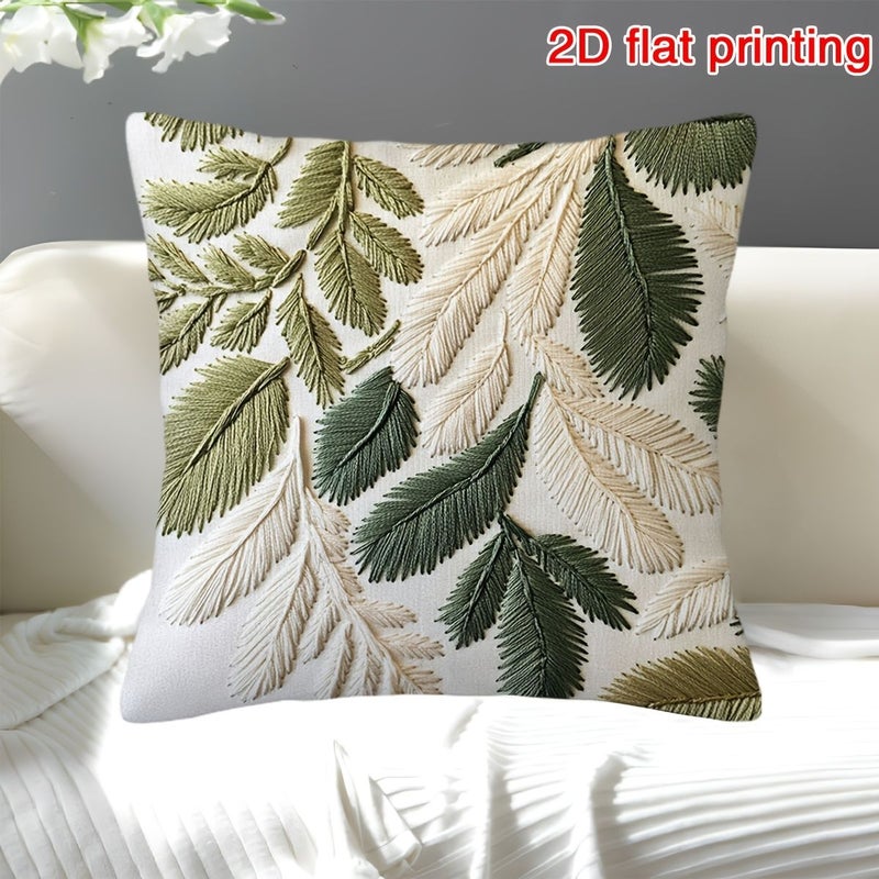 2D Flat Printed Leaf Pattern Pillow Cover 18x18 Inch Soft Durable Machine Washable Zippered Home Decor for Living Room Bedroom Car Seat Halloween Mother Day Thanksgiving - Image 4
