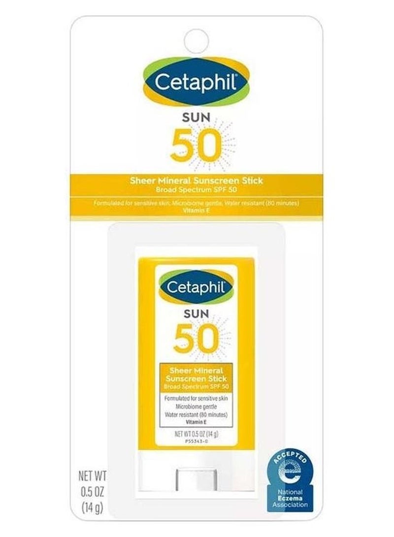 Cetaphil Sheer Mineral Sunscreen Stick For Face And Body SPF 50 14grams - Image 1