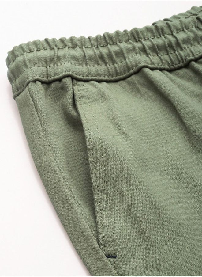 The Indian Garage Co Men Slim Fit Solid Mid-Rise Stretchable Chino Joggers  - Image 5