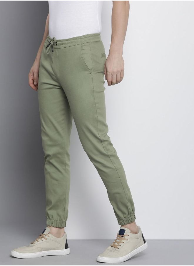 The Indian Garage Co Men Slim Fit Solid Mid-Rise Stretchable Chino Joggers  - Image 2