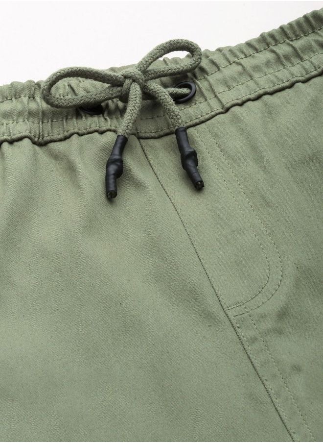 The Indian Garage Co Men Slim Fit Solid Mid-Rise Stretchable Chino Joggers  - Image 3