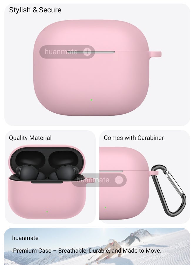 huanmate Huawei FreeBuds SE 4 ANC Silicone Case Cover - Pink - Made with Soft Silicone, Lightweight & Durable - Stylish Design, Accurate Cut-outs, Easy Installation & Removal - Image 5