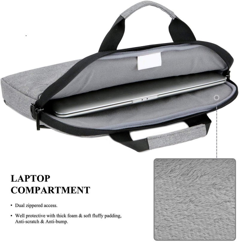 SEMITO Waterproof Laptop Handbag Notebook Bags Men Women Handbags Canvas Computer Bags Laptop Bags 13 14 15 inch Travel Shoulder Bags - Image 5
