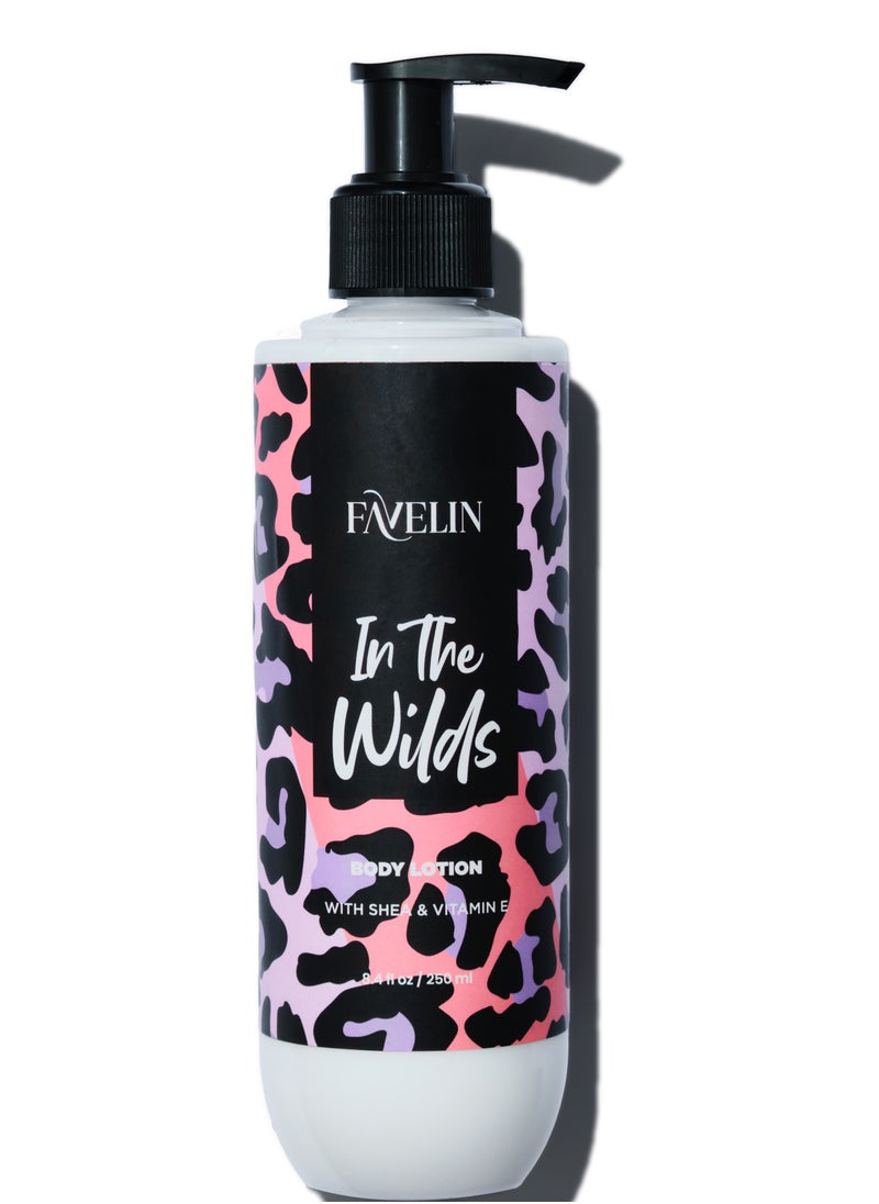 Into the Wild Body Lotion | 250 ml | Blend of Amber, White Oud, and Sugar | Softens and moisturizes.