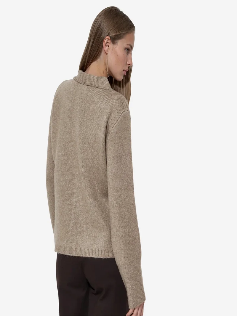 فيورنا VIORNA Women's Ribbed V-neck Button Cardigan
