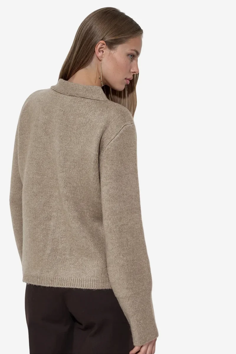 فيورنا VIORNA Women's Ribbed V-neck Button Cardigan