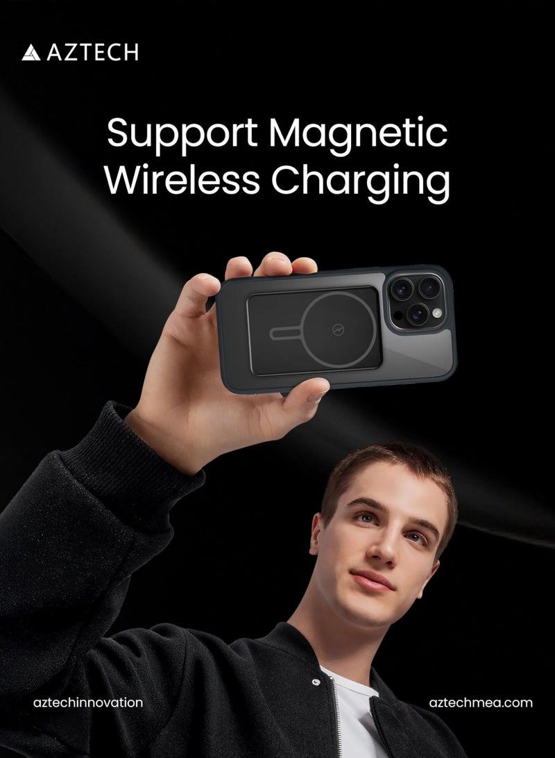 أزتك حافظة مغناطيسية لجهاز iPhone 14 Pro Max متوافقة مع ميغ سيف، خلفية مات شفافة حماية كاملة لعدسة الكاميرا غطاء هاتف نحيف مقاوم للصدمات، مصد مقاوم للخدش، خلفية مقاومة للخدوش لمنتجات آبل - Image 2