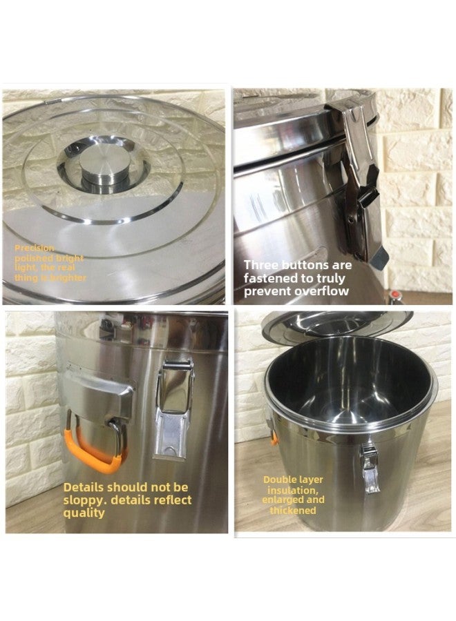 Direct Supply Stainless Steel Insulation Barrel Commercial Boiling Water Soup Barrel Full Foam Large Capacity Beverage Barrel Milk Tea Barrel-Specifications:304-Color:55L  - Image 3
