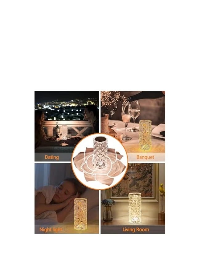 Raxoom Crystal Lamp 2 Pack, Rose Diamond Table Lamp, 16 Colors RGB with Touch and Remote Control, USB Rechargeable Decorative Acrylic Rays lamp, Atmosphere Light for Living Room, Bedroom.Bar - Image 5