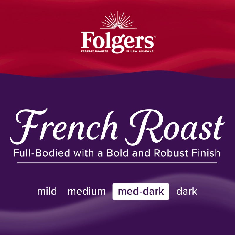 Folgers French Roast Medium-Dark Roast Ground Coffee, 22.6 Ounce Canister - Image 3