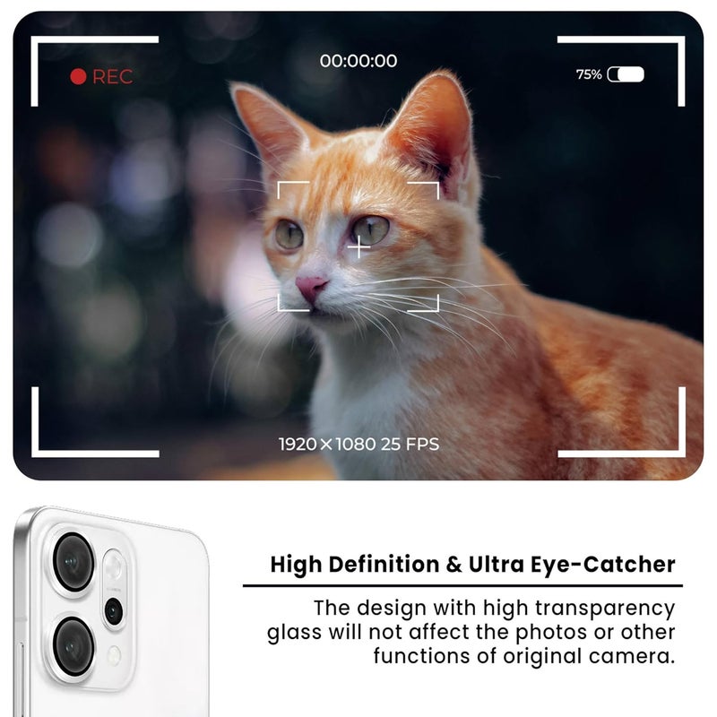 FIRST MART Camera Lens Protectors for Oppo Reno 14 (6.67 Inches) Tough HD Individual Aluminum Alloy Lens Ring Cover, Scratch Resistant, Thin Lens Protection| Silver, 1 Pack - Image 4