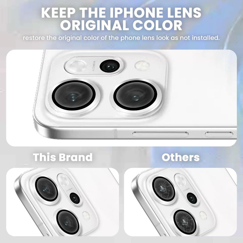 FIRST MART Camera Lens Protectors for Oppo Reno 14 (6.67 Inches) Tough HD Individual Aluminum Alloy Lens Ring Cover, Scratch Resistant, Thin Lens Protection| Silver, 1 Pack - Image 3