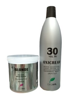 PROSIL My Blonde Powder  Ammonia Free  White  500 ml and Oxygen Cream 30 9%  - Image 2