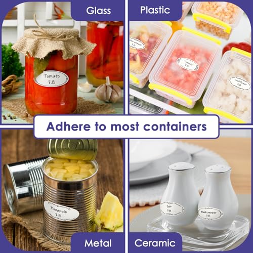 DGBDPACK 400 Dissolvable Canning Labels for Mason Jars, Small Pantry Labels 1 x 2⅛ inch, Water-Soluble Stickers-8 Designs - Image 5