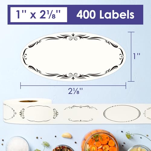 DGBDPACK 400 Dissolvable Canning Labels for Mason Jars, Small Pantry Labels 1 x 2⅛ inch, Water-Soluble Stickers-8 Designs - Image 2