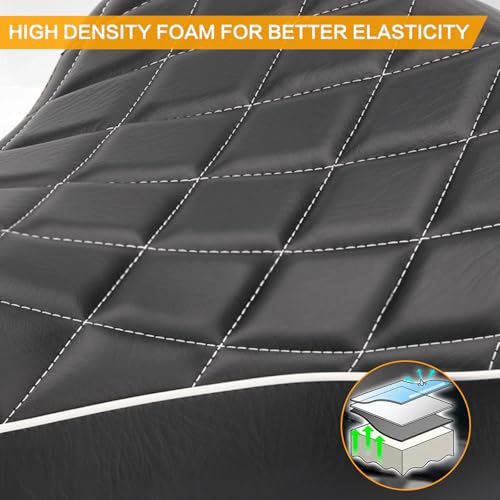 VG MOTO Motorcycle Driver Solo Seat Front Rider Seat Cushion Pad Replacement for Harley Davidson Sportster 883 1200 72 48 1983-2003 (Diamond Pattern) - Image 4