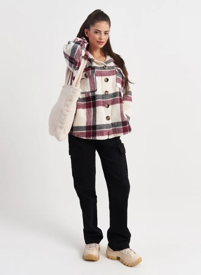HaILYS Checkered Wool Jacket