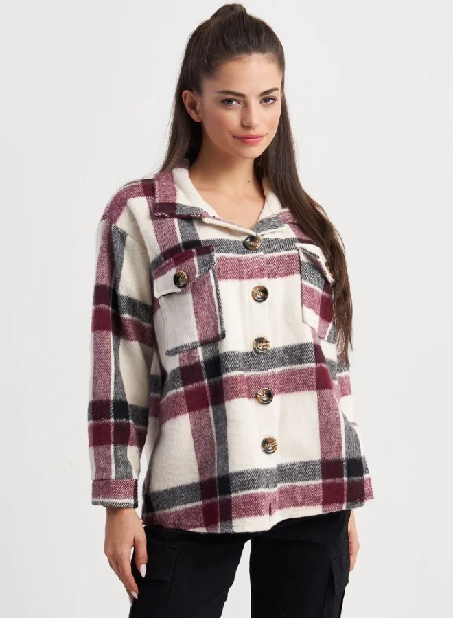 HaILYS Checkered Wool Jacket