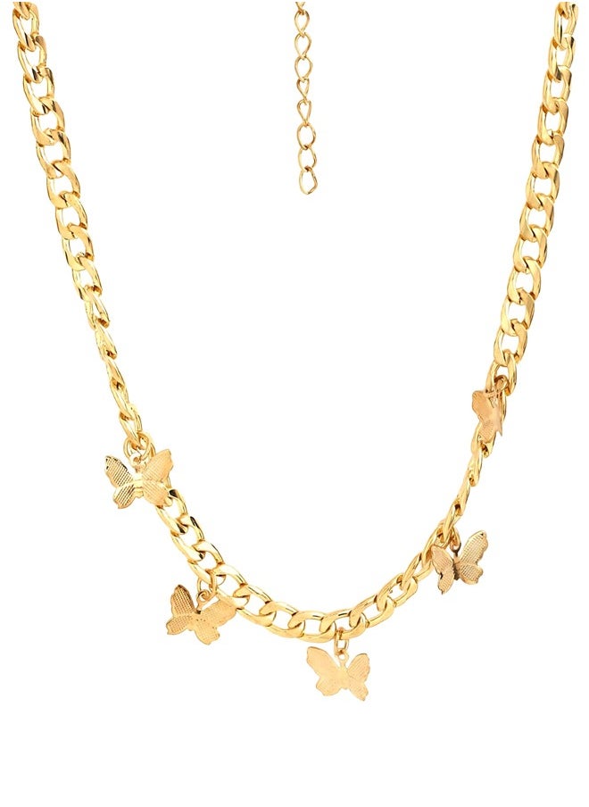 Just Peachy Just Peachy Gold-Plated Butterfly Necklace by Just Peachy – Elegant and Dainty Design – High-Quality Durable Finish – Adjustable Length – Perfect for Everyday Wear or Special Occasions  - Image 1