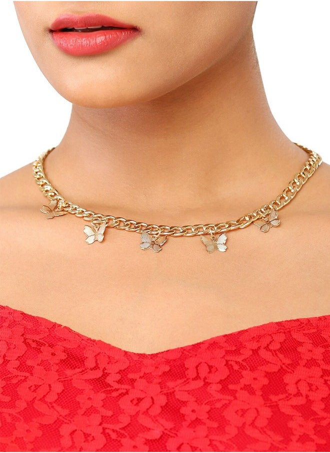 Just Peachy Just Peachy Gold-Plated Butterfly Necklace by Just Peachy – Elegant and Dainty Design – High-Quality Durable Finish – Adjustable Length – Perfect for Everyday Wear or Special Occasions  - Image 2