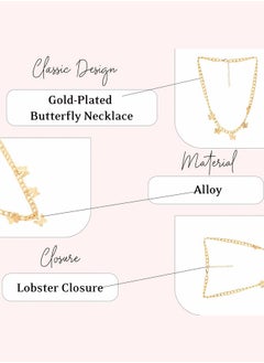 Just Peachy Gold-Plated Butterfly Necklace by Just Peachy – Elegant and Dainty Design – High-Quality Durable Finish – Adjustable Length – Perfect for Everyday Wear or Special Occasions - pzsku/Z3EBE3D8D941F963EF0F9Z/45/_/1729771887/a7d20be2-e657-458e-b447-a81156b93393