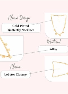 Just Peachy Just Peachy Gold-Plated Butterfly Necklace by Just Peachy – Elegant and Dainty Design – High-Quality Durable Finish – Adjustable Length – Perfect for Everyday Wear or Special Occasions  - Image 4