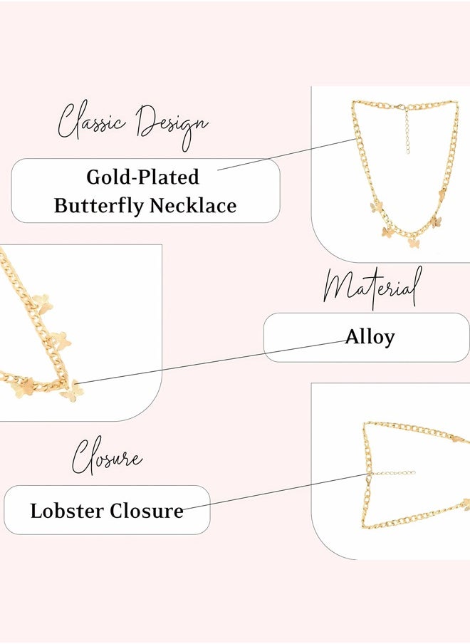 Just Peachy Just Peachy Gold-Plated Butterfly Necklace by Just Peachy – Elegant and Dainty Design – High-Quality Durable Finish – Adjustable Length – Perfect for Everyday Wear or Special Occasions  - Image 4