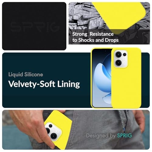 SPRIG Compatible with Oppo Reno 13 5G Premium SilkTone Back Cover Drop Tested Shock Proof Mobile Case for Men, Women, Boys and Girls with Camera Protection (Shining Yellow) - Image 2