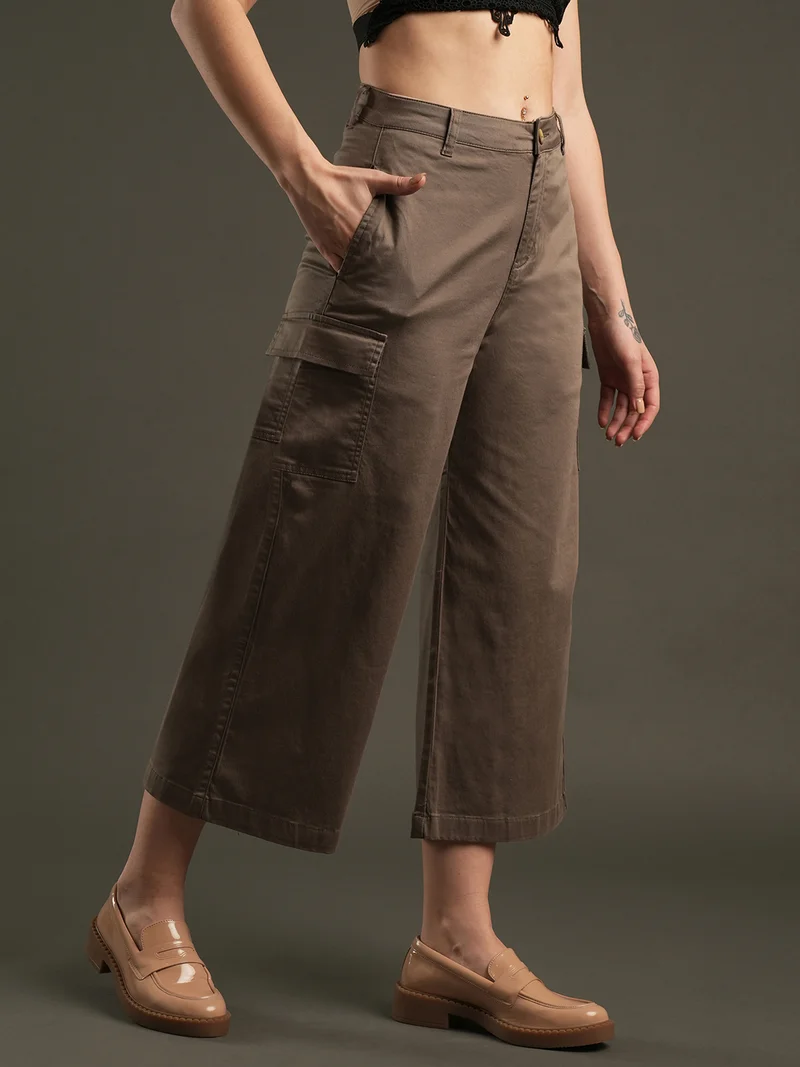 globus Women Relaxed Mid-Rise Loose Fit Trousers